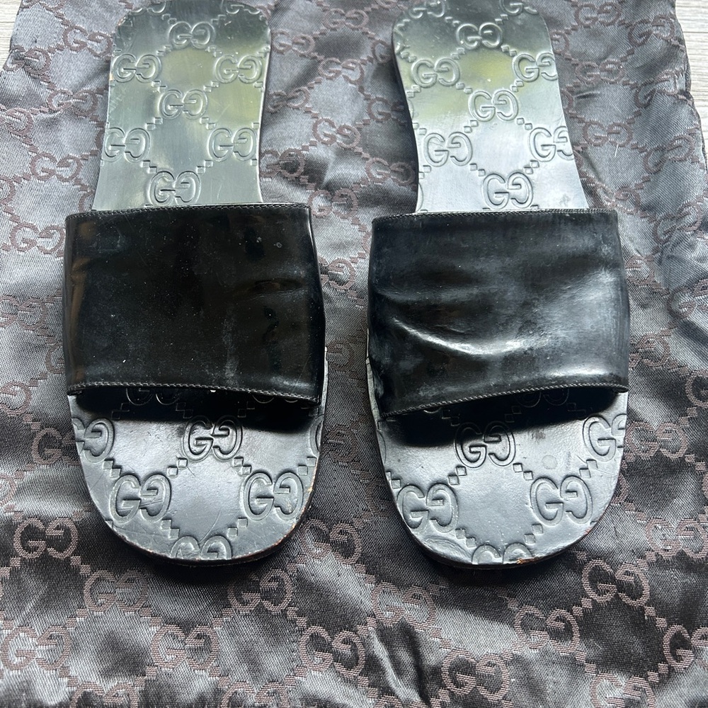 Gucci Black Slide Sandals - Picture 3 of 8